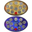 Pair of Attached 1999 & 2000 Canada 12-coin Millennium 25-cent Mini Oval Boards, 2Pcs For Cheap