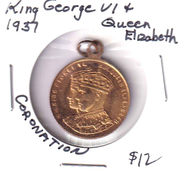 1937 King George VI and Queen Elizabeth Important Dates Medallion Hot on Sale