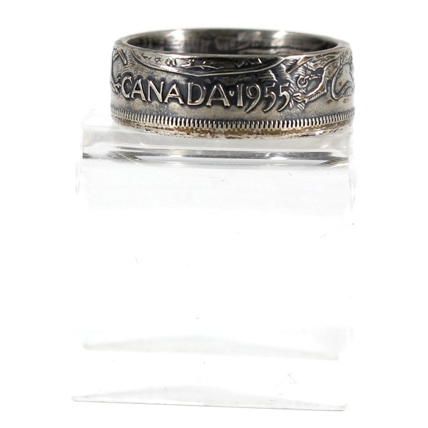 1955 Canada 50ct Coin Custom Jewellery Ring, Size 10 - Made from a real 50-cent coin! Fashion