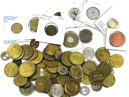 Lot of Transit Tokens from New York, Toronto, Detroit, etc., 3 4 lb Weight For Cheap