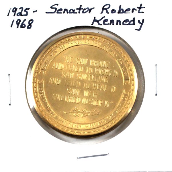 Senator Robert F. Kennedy (1925-1968) Memorial Medallion (Gold Colour) Fashion