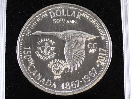 1867-2017 Canada Counterstamped 1967 Silver Dollar - Canada s 150th & Halifax Explosion For Sale