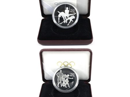 Pair of 1992 Canada $15 Olympic Centennial Proof Sterling Silver, 2Pcs (Impaired) Discount