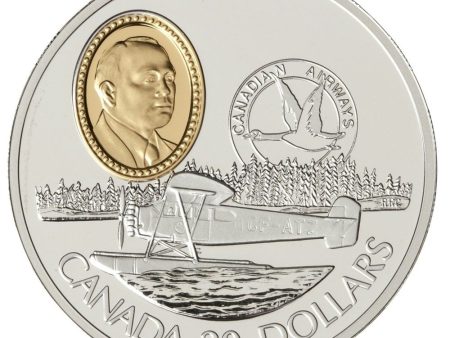 RDC 1993 Canada $20 Aviation - Fairchild 71C Sterling Silver Coin (Impaired) For Cheap