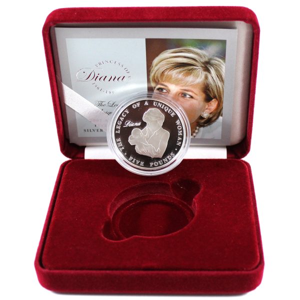 2007 Alderney Princess Diana Legacy Sterling Silver Coin in red case. Hot on Sale