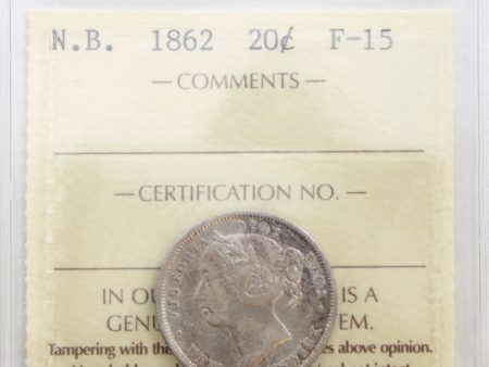 1862 New Brunswick 20-cents ICCS Certified F-15 on Sale