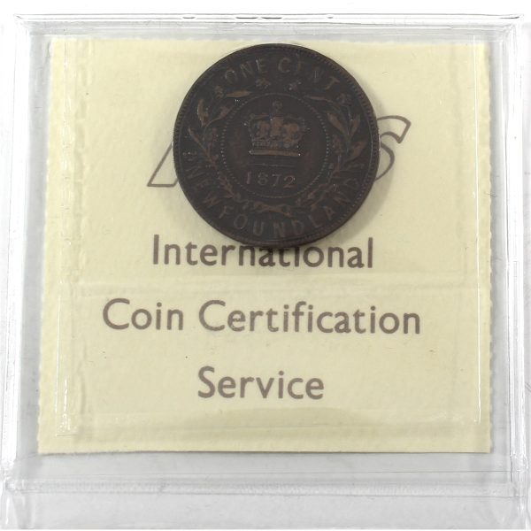 1872H Newfoundland 1-cent ICCS Certified VF-20 Hot on Sale