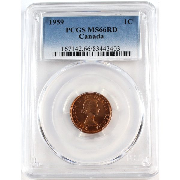 1959 Canada 1-cent PCGS Certified MS-66 Red. For Cheap