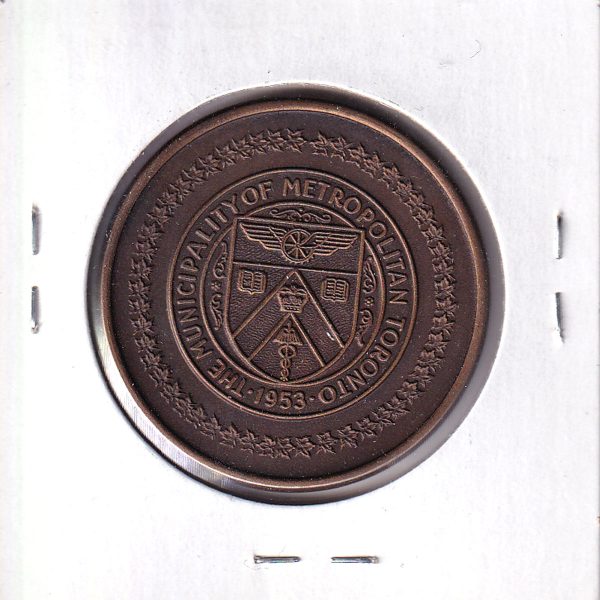 1953 Municipality of Metropolitan Toronto - City Hall Medallion on Sale