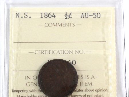 1864 Nova Scotia 1 2 Cent ICCS Certified AU-50 Online Hot Sale