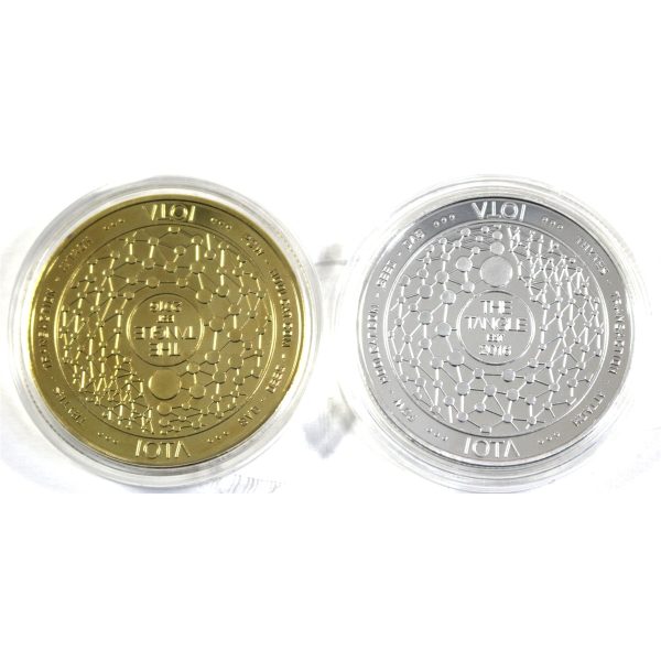 Pair of Cryptocurrency IOTA Medallions, Two Colours, 2Pcs Hot on Sale