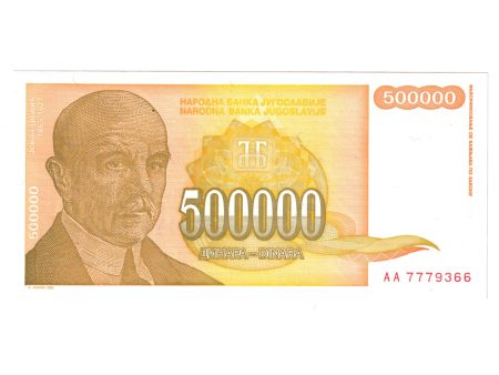 Yugoslavia Note, 1994 500,000 Dinara, Uncirculated Online