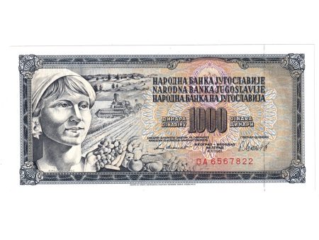 Yugoslavia Note, Pick #92d 1981 1,000 Dinara, Uncirculated Supply