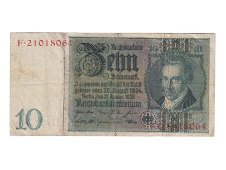 Germany Note, 1929 10 Reichsmark, Pick #180a, VF For Cheap