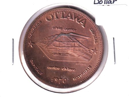 1970 Ottawa Souvenir Dollar Trade Token: Civic Centre (Toned) Hot on Sale