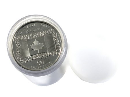 Roll of 40x 2015 Canada Flag 25-cents, Uncoloured Online Hot Sale