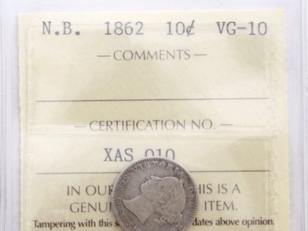 1862 New Brunswick 10-cents ICCS Certified VG-10 Online now