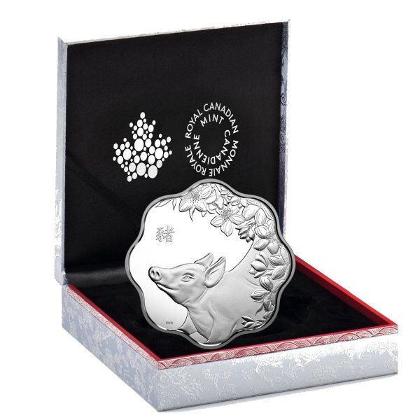 2019 Canada $15 Lunar Lotus - Year of the Pig Fine Silver Coin (No Tax) Impaired Online now