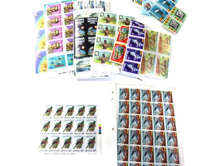 Lot of 26x Ghana Stamp Panes, Strips, Pairs & Stamps, Uncancelled, 26Pcs (Duplicates) Cheap