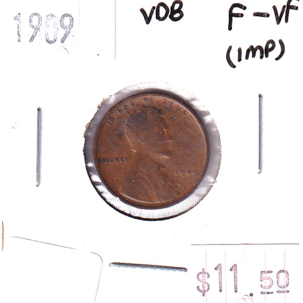 1909 VDB USA Cent F-VF (F-15) scratched, toned or impaired Online Sale