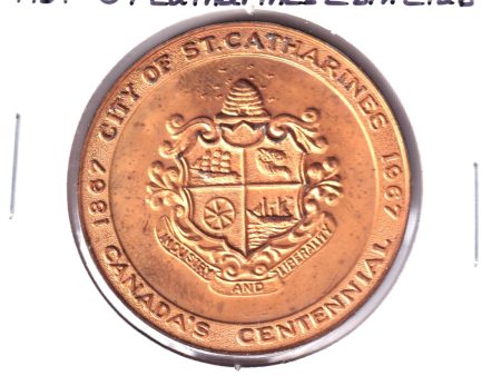 1967 St. Catharines, Ontario, Canada&apos;s Centennial Medallion: Coin Club (Lightly Toned) For Sale