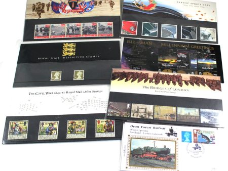 Lot of 6x Great Britain Stamp Sets & 1x Collectible Stamp Cover, 7Pcs For Sale