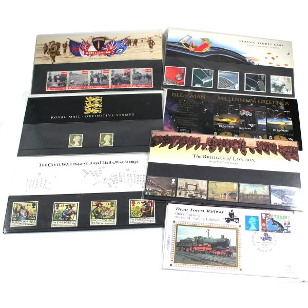 Lot of 6x Great Britain Stamp Sets & 1x Collectible Stamp Cover, 7Pcs For Sale