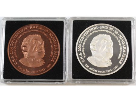 Pair of 2006 CNA Niagra Falls Silver & Copper Medallions (No tax) lightly toned. 2pcs Hot on Sale