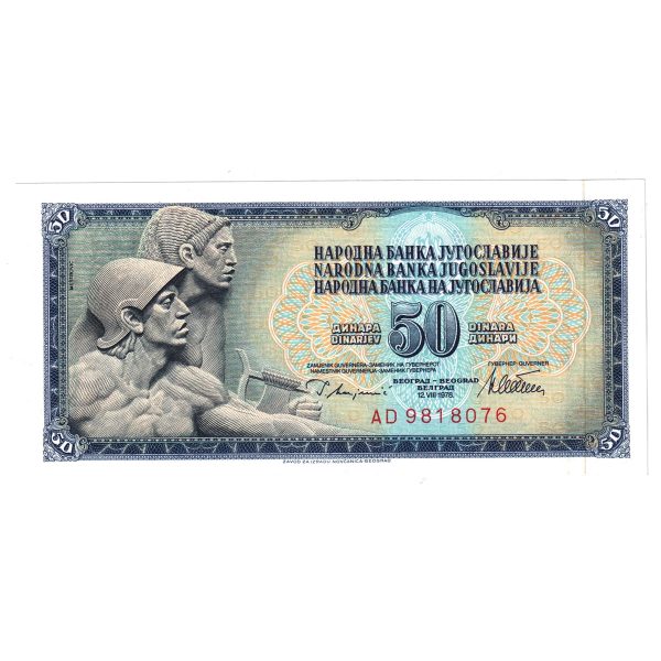 Yugoslavia Note, Pick #89a 1978 50 Dinara, Uncirculated Online Sale