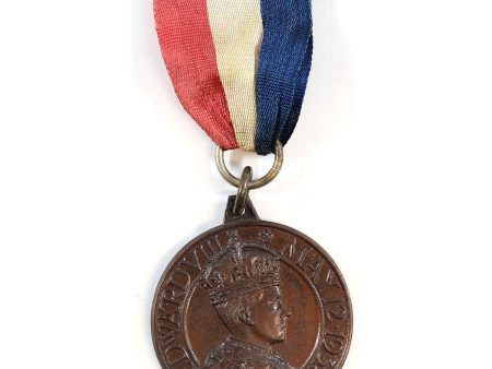 1937 Edward VIII Coronation Medal with Original Ribbon - Bronze Colour Online now