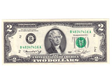 United States Note, FR#1935B 1976 $2, New York, Almost Uncirculated (AU-50) For Sale