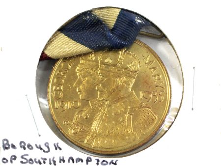 1935 Southampton King George V & Queen Mary Silver Jubilee Medal with Ribbon Cheap