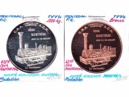 Pair of 1996 Canada Numismatic Association Montreal Convention Medallions, Impaired Online