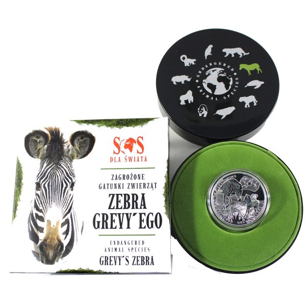 Niue 2014 $1 Endangered Animal Species: Grevy s Zebra 17.5 g Fine Silver in Case For Sale