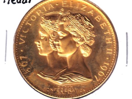 1967 Canada Centennial Victoria & Elizabeth II Gold-plated Medallion Fashion