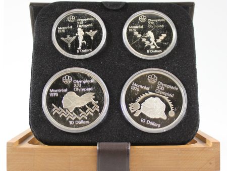 1975 Canada Montreal 1976 Olympic Series 4 $5 & $10 4-Coin Proof Set (impaired) Discount