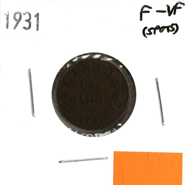 1931 Canada 1-cent F-VF (F-15) Corrosion, spots, or impaired Hot on Sale