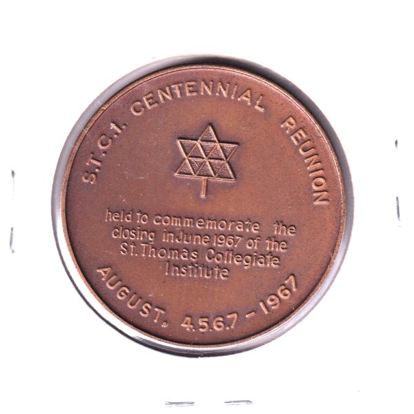 1967 St. Thomas Collegiate Institute Centennial Reunion Medallion Online Sale