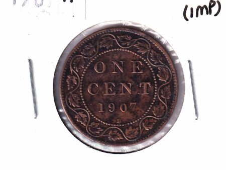 1907H Canada 1-cent Very Fine (VF-20). Either cleaned, scratched or impaired. For Sale