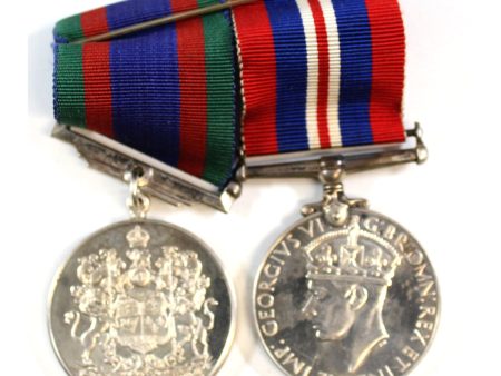 Pair of WWII Medals - War Medal & Voluntary Service Medal with original Ribbons. 2pcs Cheap