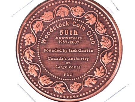 Woodstock, Ontario, Coin Club 1957-2007 50th Anniversary Medallion (Scratched) Fashion