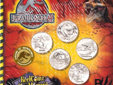 ReelCoinz Jurassic Park III 5-medallion & Sticker Booklet Set from RCM For Discount