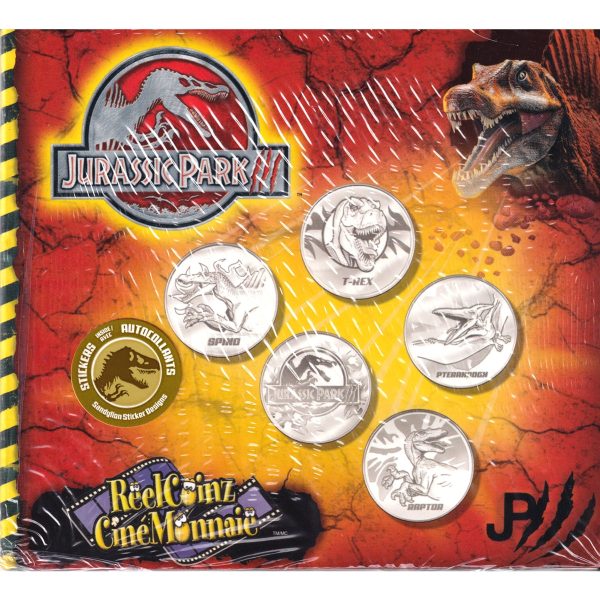 ReelCoinz Jurassic Park III 5-medallion & Sticker Booklet Set from RCM For Discount