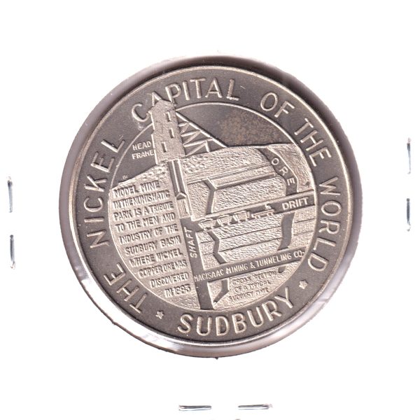 1965 Sudbury, Ont., Model Mine in Centennial Numismatic Park Medallion (Lightly Toned) on Sale