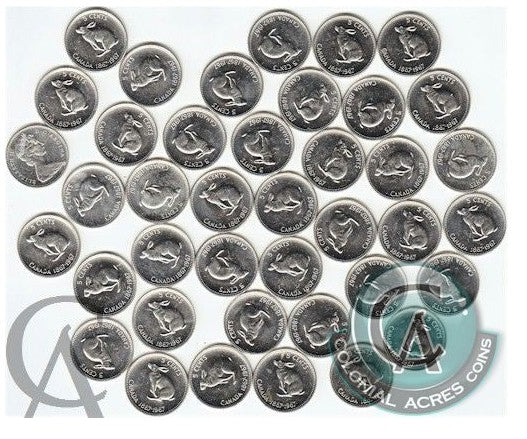 1967 Canada Rabbit 5-cent Roll of 40pcs in Average Condition (Mega17) For Cheap