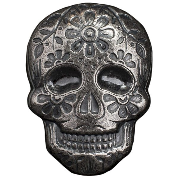 Monarch Day of the Dead 2oz Silver Sugar Skull No Colour (No Tax) For Cheap