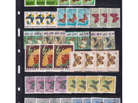 Lot of 83x World Butterflies Stamps, Some Uncancelled, 83Pcs Online now