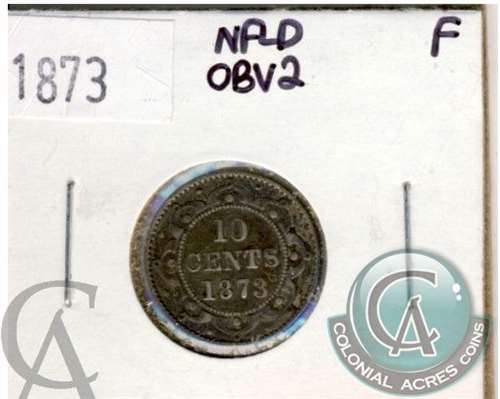 1873 Obv. 2 Newfoundland 10-cents Fine (F-12) $ Supply