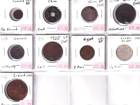 1870-1942 & UW Coins, Ungraded to UNC, 9Pcs (Impaired) Cheap