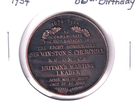 1954 Sir Winston Churchill 80th Birthday Commemorative Medallion Supply